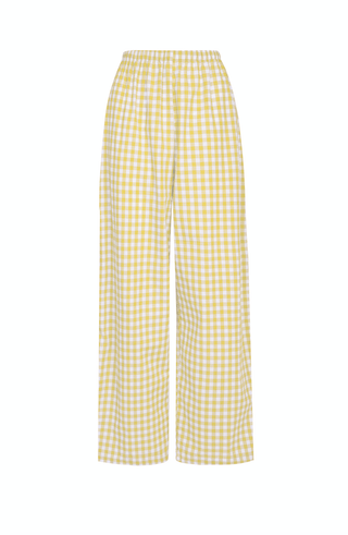 Rae Yellow Gingham High Waist Trousers - By Megan Crosby