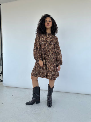 Daisy Leopard Print Mini Dress