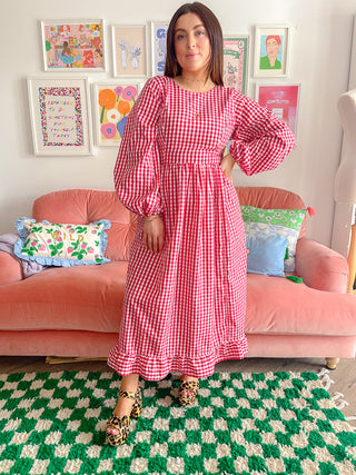 READY TO SHIP: Poppy Red Gingham Maxi Dress