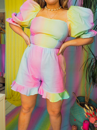 Minnie Organic Cotton Rainbow Print Shorts