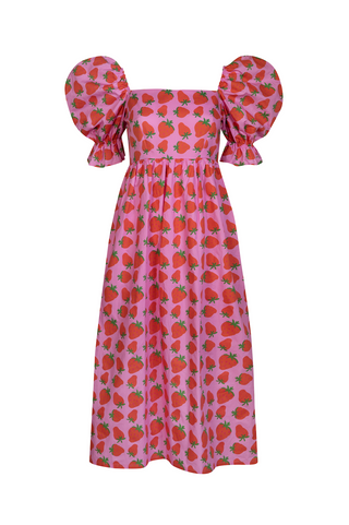 Sophie Strawberry Print Maxi Dress