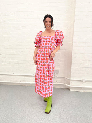 Sophie Strawberry Print Maxi Dress - By Megan Crosby