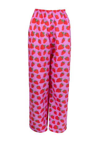 Sophie Strawberry Print High Waist Trousers - By Megan Crosby
